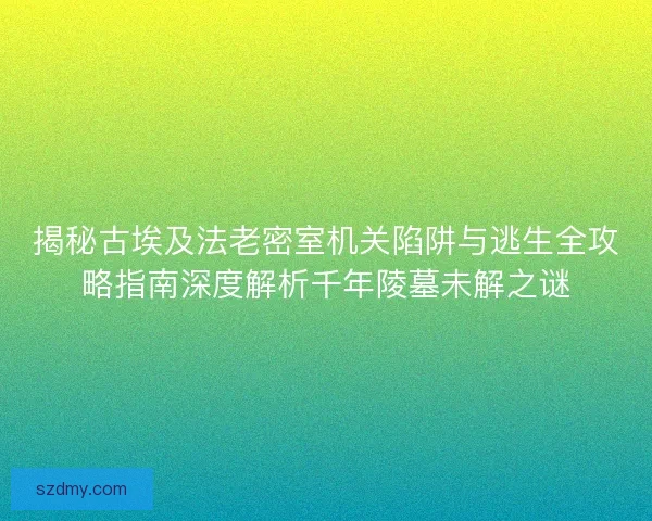 揭秘古埃及法老密室机关陷阱与逃生全攻略指南深度解析千年陵墓未解之谜
